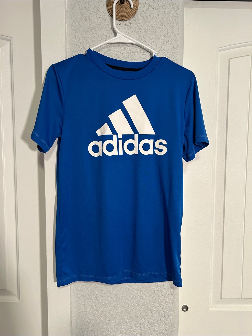 Adidas Blue Short Sleeve Tee with White Logo 14-16